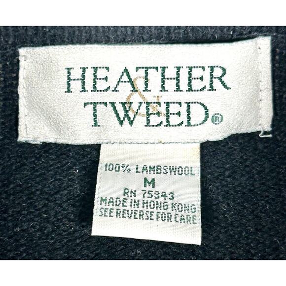 New Vtg Lambs Wool Sweater Men's Size M Heather & Tweed Diamond Pullover NWT - Picture 6 of 9